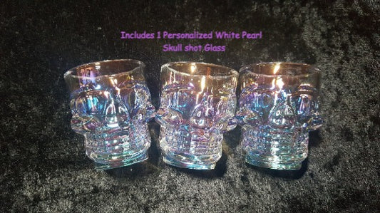 Radiant White Pearl Skull Shot Glass image 0